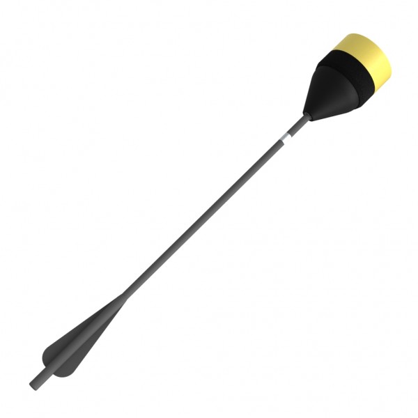 LD LARP-crossbow bolt, black shaft, black fletching, 43 cm, 02102