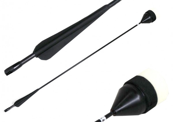 LD LARP flat-head arrow, black shaft, black fletching, 76 cm, 03005